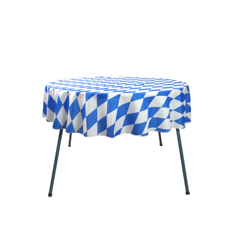 Bavarian Checkered Oktoberfest Party Polyester Tablecloth
