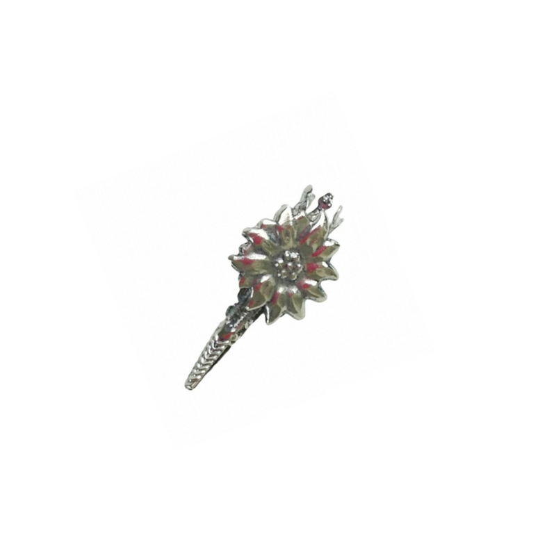 German Hat Pin Piece with Edelweiss