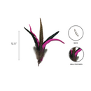 Deluxe German themed Hat Pin w/ Purple And Brown Feathers