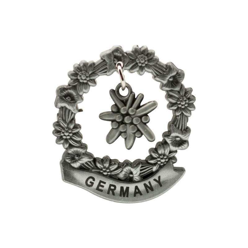 German Edelweiss Medallion Hat Pins
