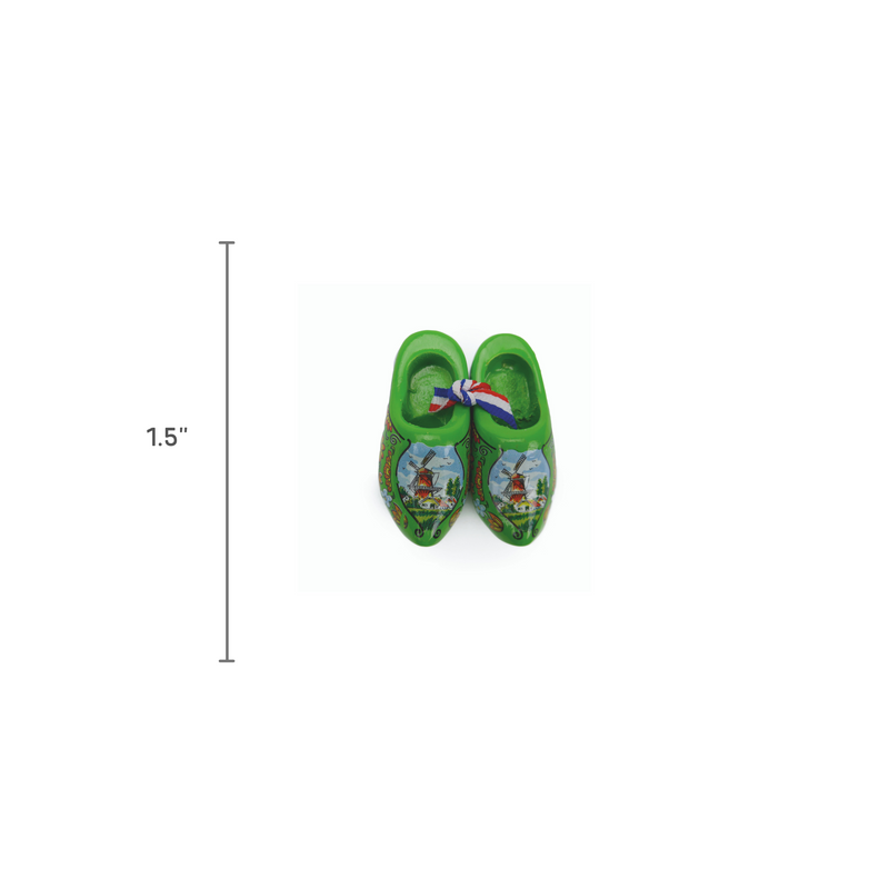 Holland Wooden Shoes Magnet Green