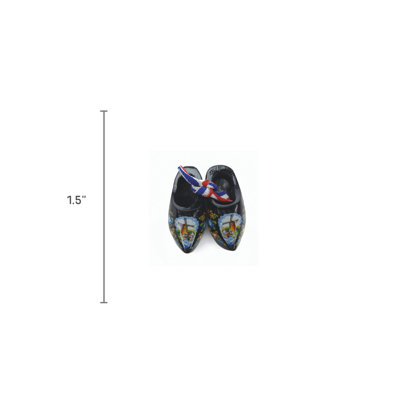 Holland Wooden Shoes Magnet Black