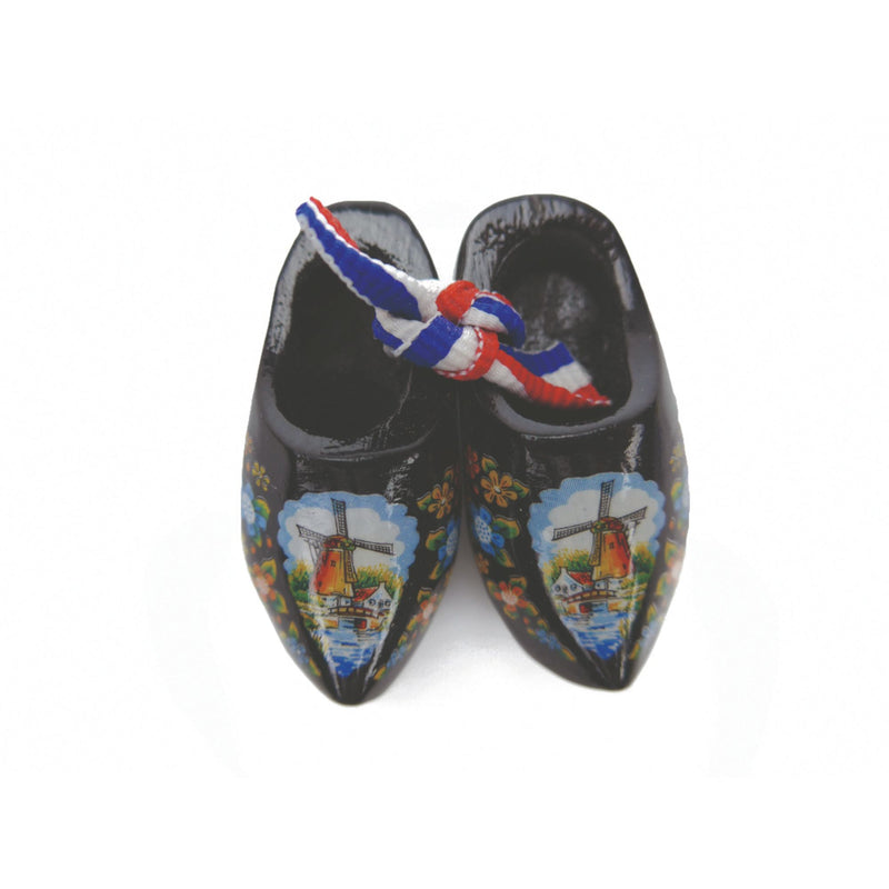 Holland Wooden Shoes Magnet Black