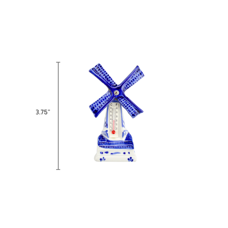 Novelty Magnets Delft Blue Windmill Thermometer Magnet
