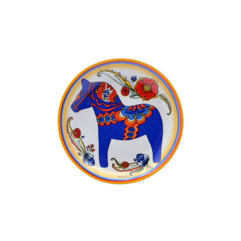 Ceramic Plate Fridge Blue Dala Magnet