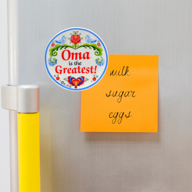 "Oma Is the Greatest" Plate Magnet