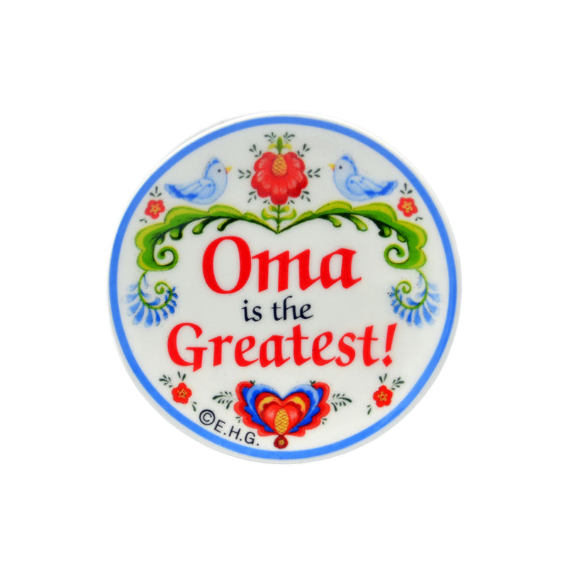 "Oma Is the Greatest" Plate Magnet