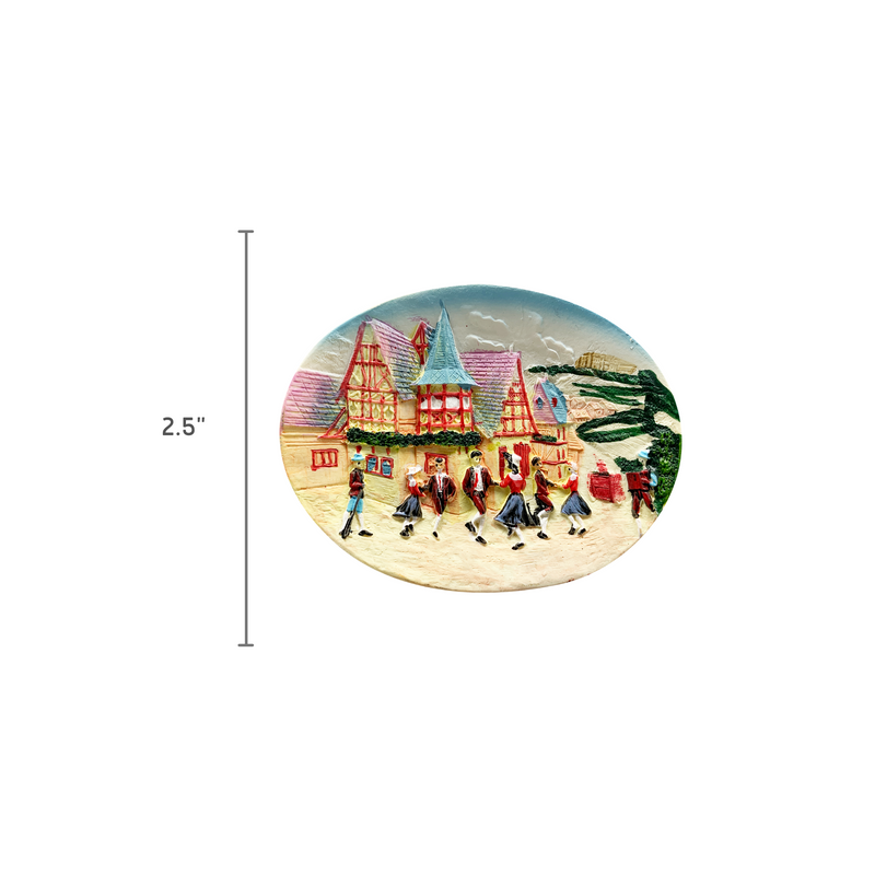 German Souvenir Village Dancers Kitchen Magnet