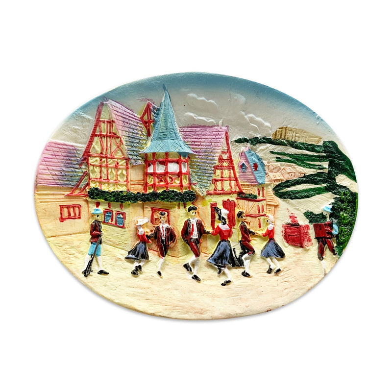 German Souvenir Village Dancers Kitchen Magnet