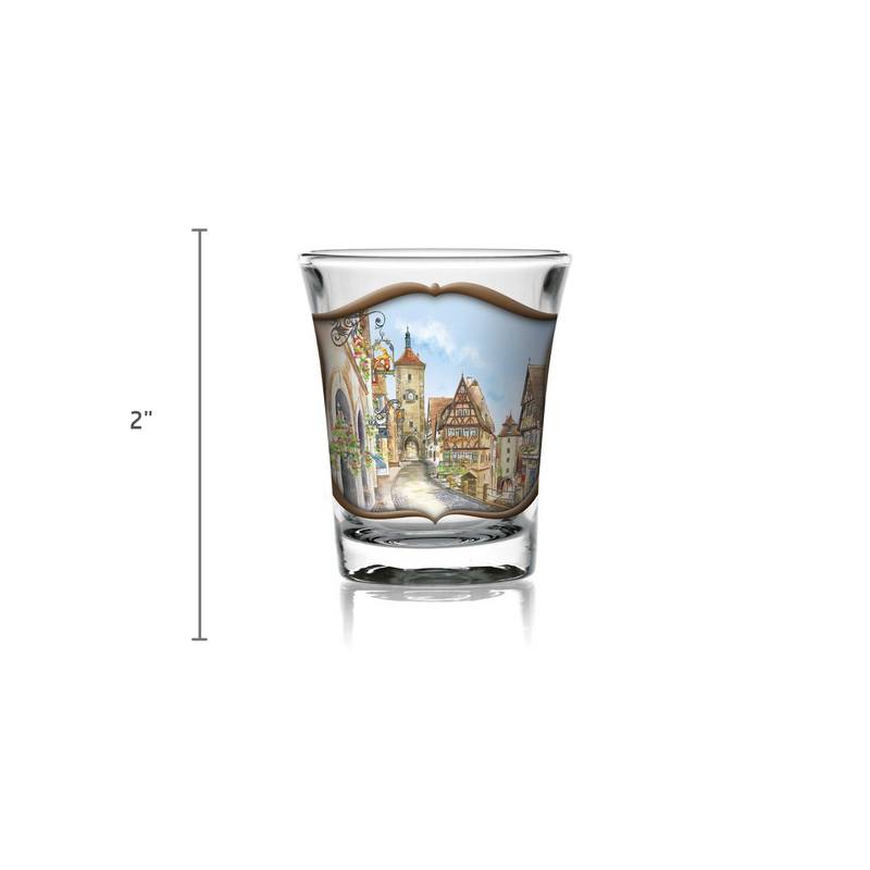 Souvenir Clear Shot Glass: Village