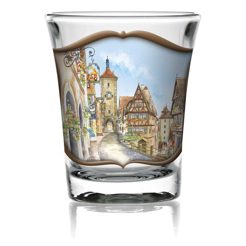 Souvenir Clear Shot Glass: Village