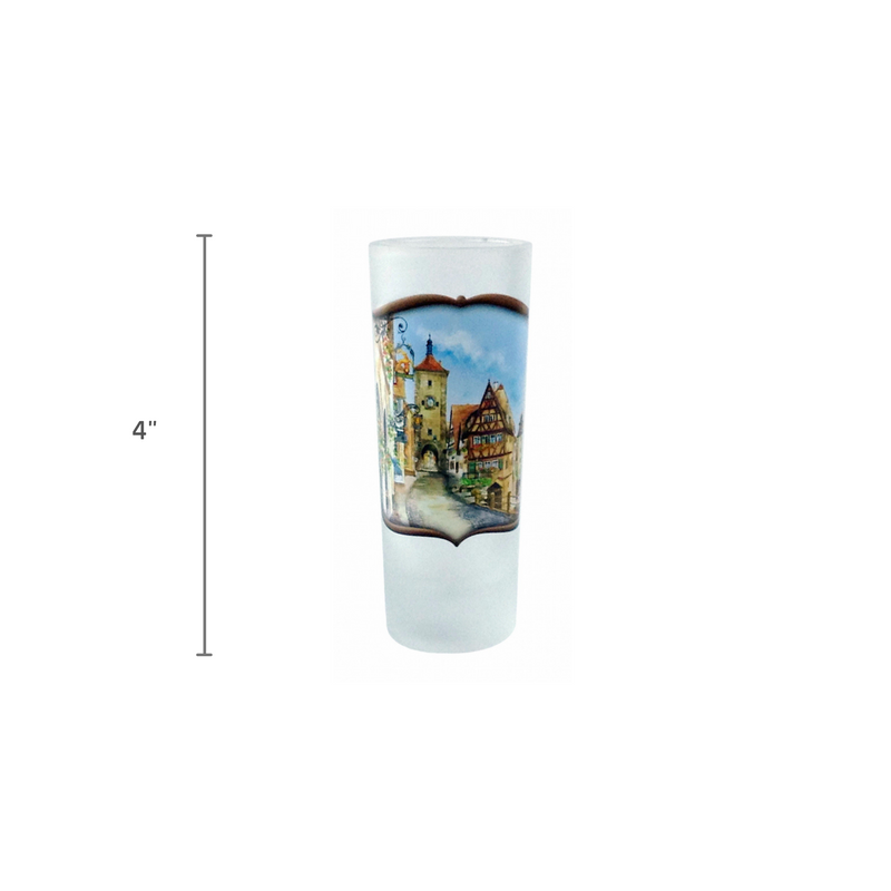 Souvenir Frosted Shooter Glass: Village