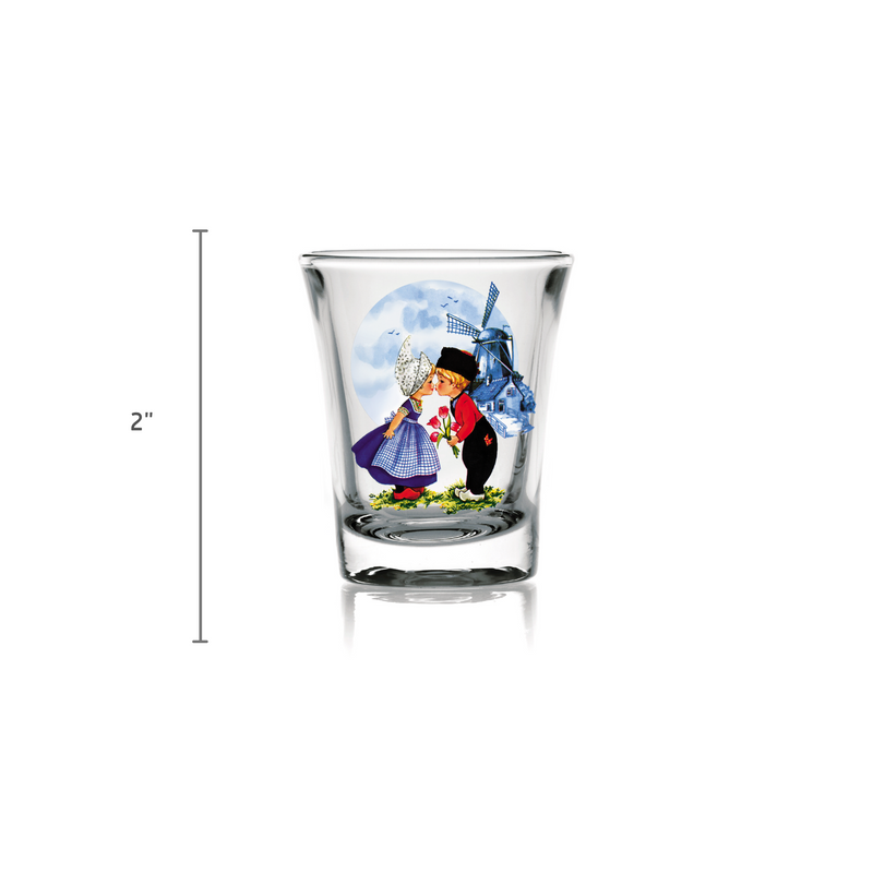 Wedding Party Favor Shot Glasses: Dutch Kiss Clear