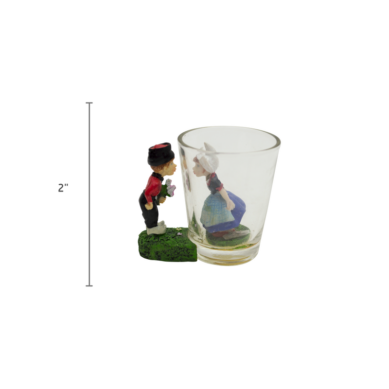 Dutch Party Favor Shot Glass: 3-D Boy & Girl