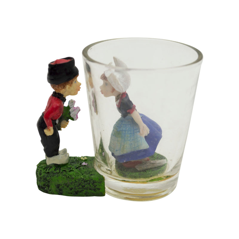 Dutch Party Favor Shot Glass: 3-D Boy & Girl