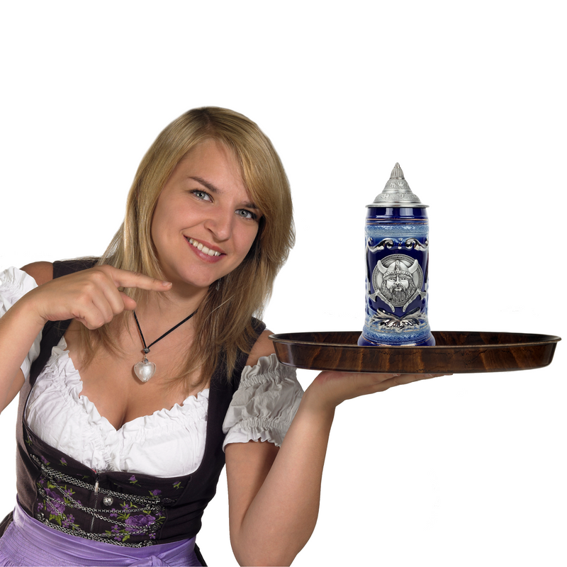 Ceramic Stein Viking Medallion Deluxe Relief .75L