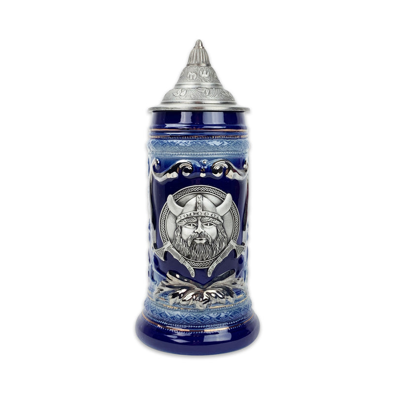 Ceramic Stein Viking Medallion Deluxe Relief .75L