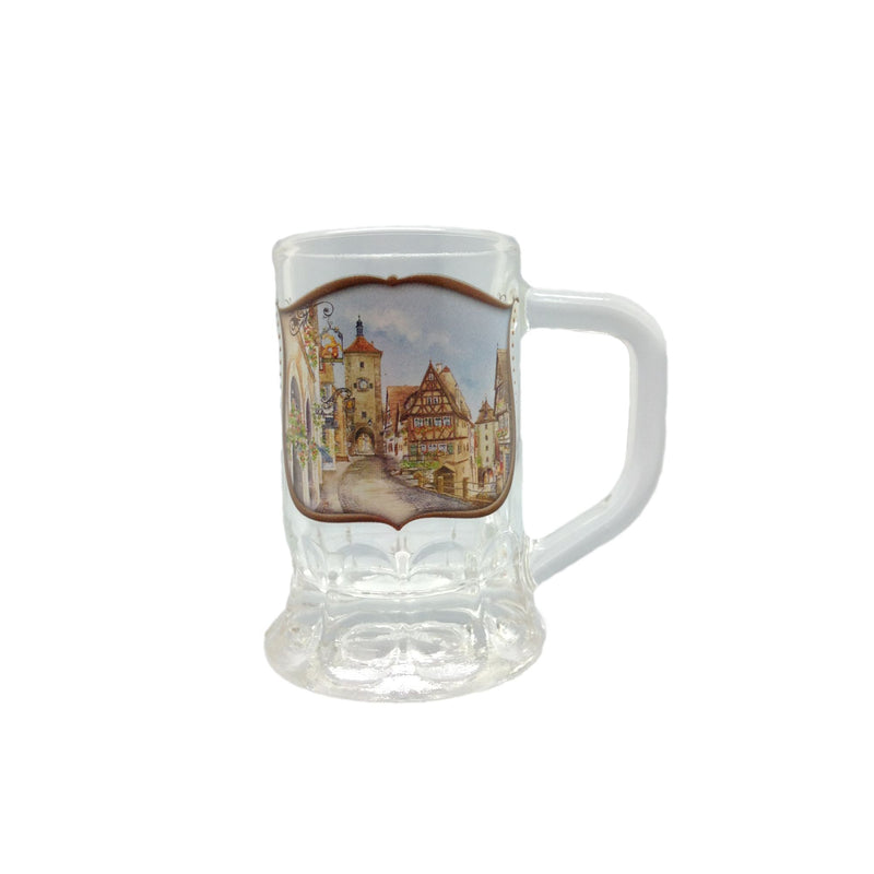 Glass Dimpled Mug Shot: European Viallage