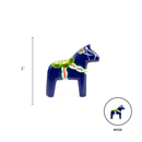 Blue Dala Horse Wood Figurine 2"
