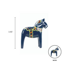 Blue Dala Wood Horse Blue 4"
