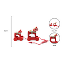 Swedish Themed Dala Horse Pull Toy With Two Dala Horses