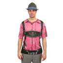 Euro Themed Costume Lederhosen Realistic Faux Red Shirt