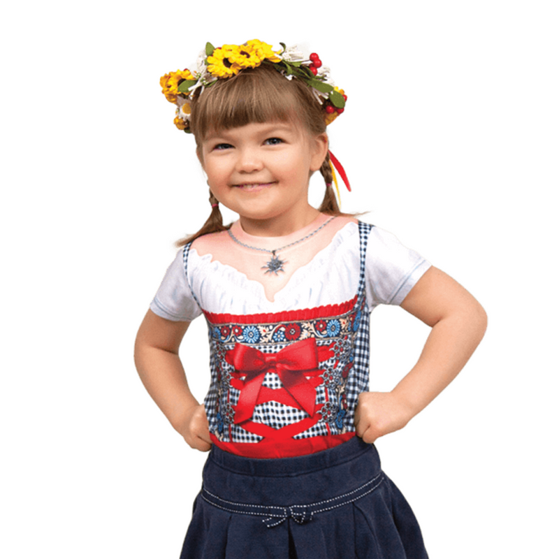 Euro Themed Costume Youth Dirndl Realistic Faux Shirt