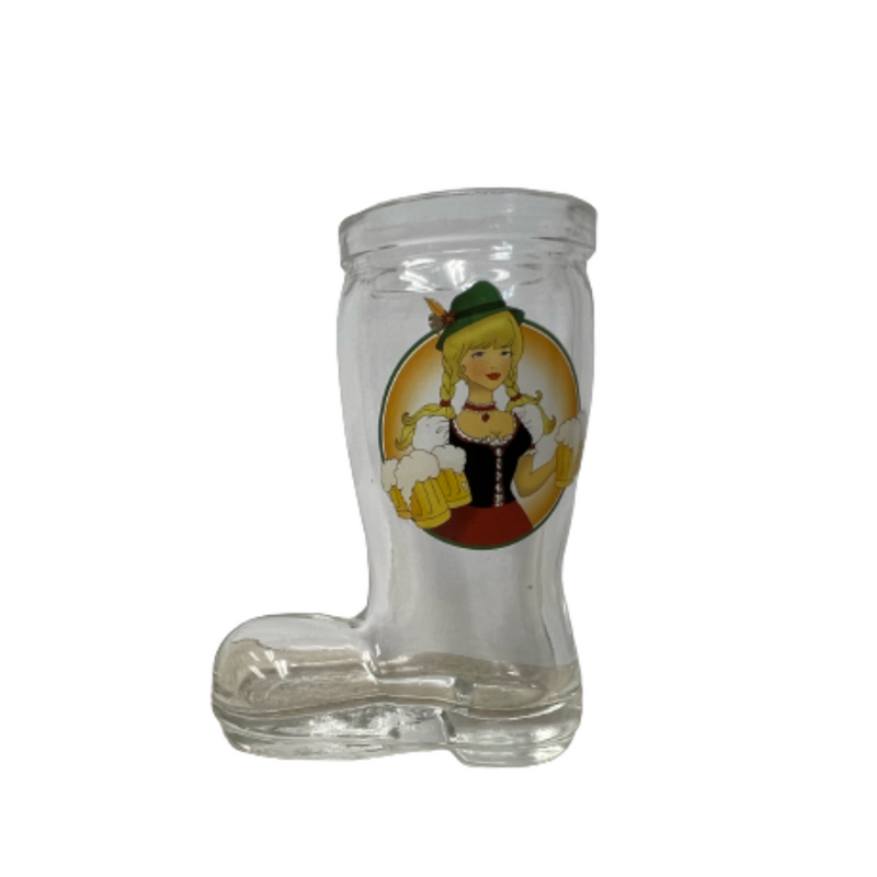 Shot Glass Beer Boot W/ Handle Oktoberfest Lady