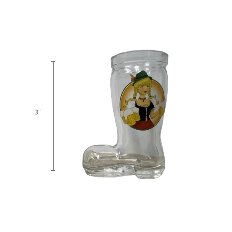 Shot Glass Beer Boot W/ Handle Oktoberfest Lady