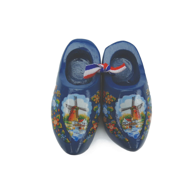 Dutch Wooden Clogs Deluxe Blue Windmill