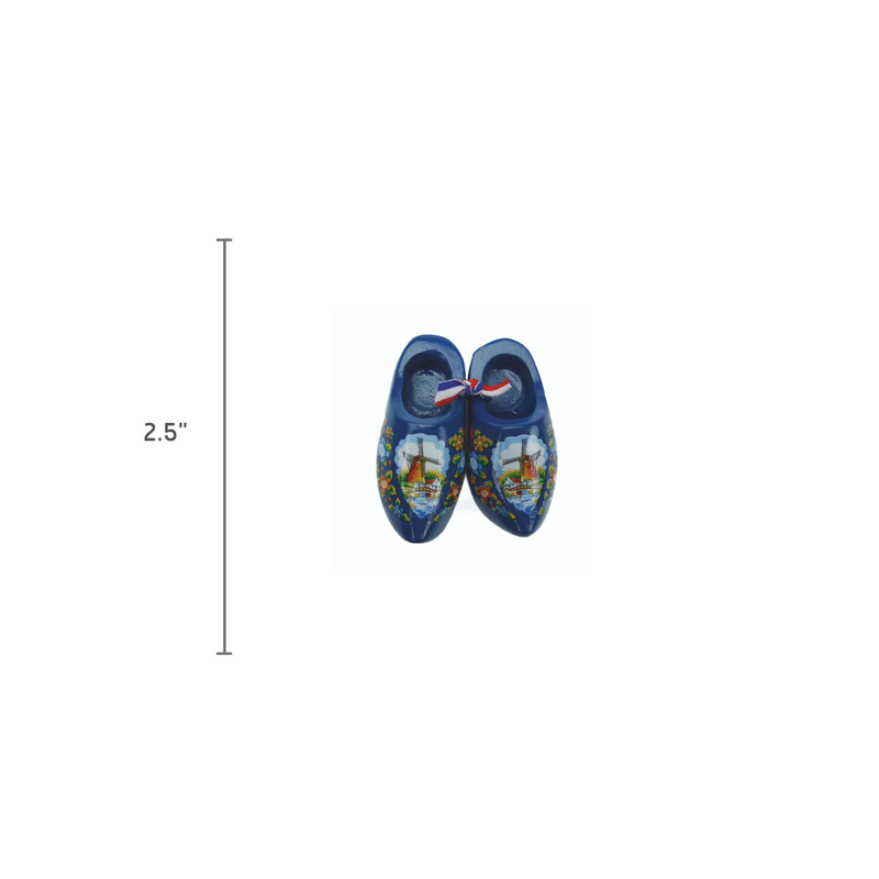 Decorative Wooden Shoe Clogs Landscape Design Blue 3.25"
