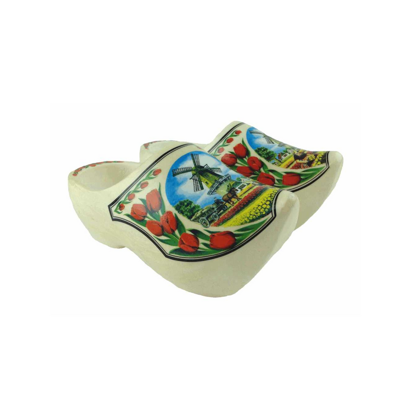 Dutch Shoe Clogs w/ Windmill and Tulips Design-4.25"