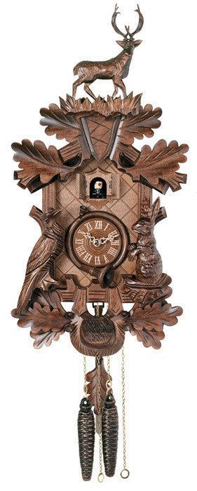 River City Clocks 16" Quartz Hunter's German Cuckoo Clock with Elk - OktoberfestHaus.com
