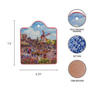 Windmill Landscape Decor Trivet with Cork Backing