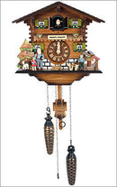 Black Forest Chalet German Cuckoo Clock with Bavarian Family - OktoberfestHaus.com
