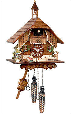 Black Forest - German Mountain Chalet Cuckoo Clock with Bell Tower - OktoberfestHaus.com

