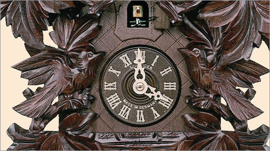 Schneider 14" 6 Leaves and 3 Birds Black Forest Honey Colored German Cuckoo Clock - OktoberfestHaus.com
 - 3