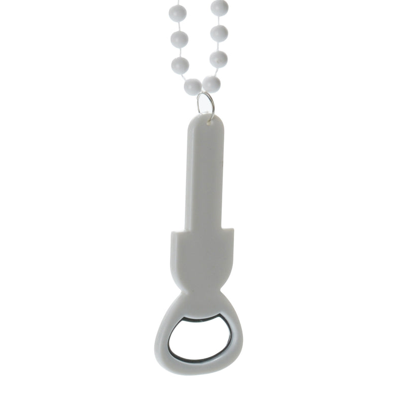 White Oktoberfest Themed Party Beads With Bottle Opener - OktoberfestHaus.com
 - 2