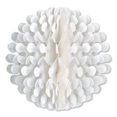 White Tissue Flutter Ball Oktoberfest Decoration 9" - OktoberfestHaus.com
