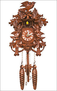Black Forest Chalet cuckoo clock with birds and oak leaves - OktoberfestHaus.com
