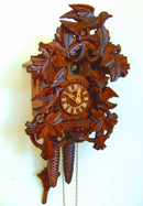 Schneider 11" Eight Leaves and Three Birds Black Forest Honey Colored German Cuckoo Clock - OktoberfestHaus.com
