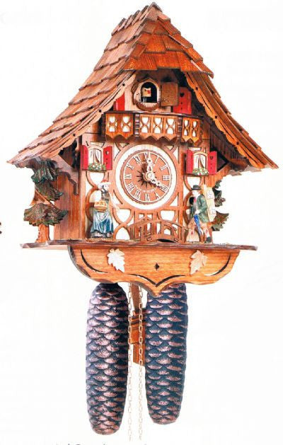 Schneider 12" Black Forest Girl and Clock Peddler German Cuckoo Clock - OktoberfestHaus.com
