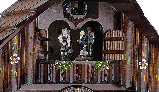 Schneider Black Forest 13" Musical Beer Drinker with Painted Flowers Eight Day Movement German Cuckoo Clock - OktoberfestHaus.com
 - 2