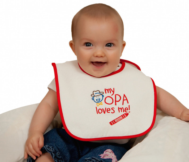 German Gift Idea Baby Bib: My Opa Loves Me - OktoberfestHaus.com
 - 1