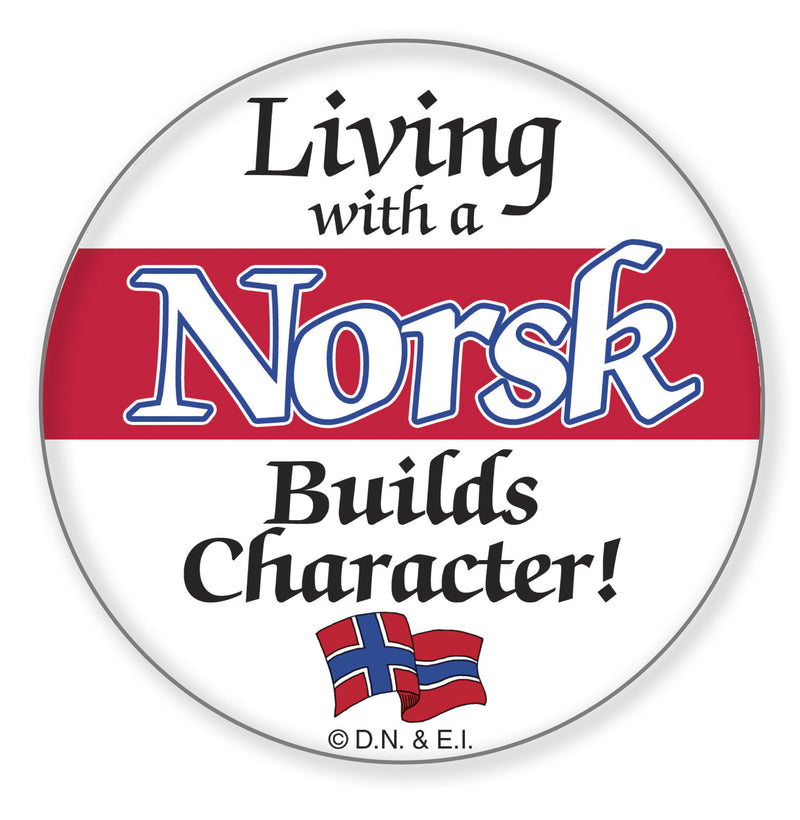 Metal Button: Living with a Norsk - OktoberfestHaus.com
 - 1
