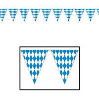 Oktoberfest Bavarian Flag Pennant Banner 11 Inches by 12 Feet - OktoberfestHaus.com
