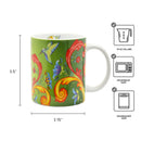 Dutch Green Rosemaling Ceramic Coffee Cup