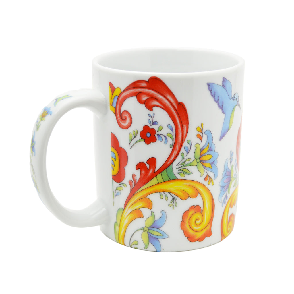 Rosemaling Ceramic Mugs - Scandinavian Gift Shop