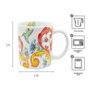 Dutch White Rosemaling Ceramic Coffee Cup