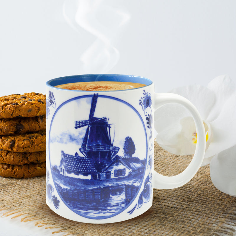 Delft Blue Dutch Windmill Coffee Cup